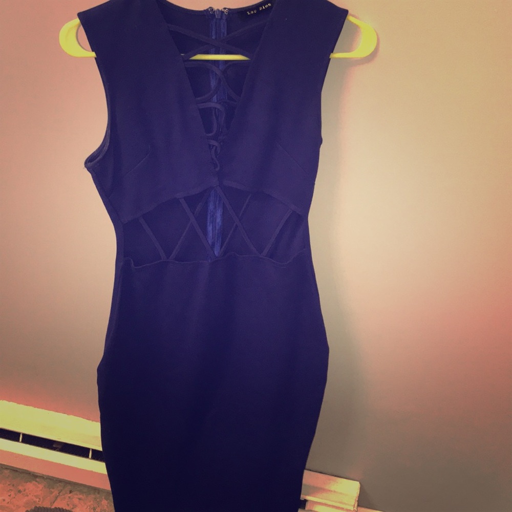 Navy mid thigh pear shaped cocktail dress